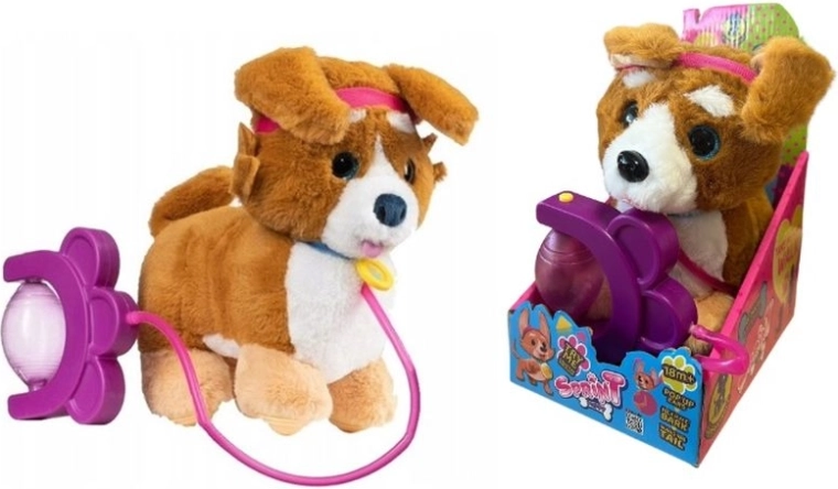 Sprint interaktiv plyshund corgi i snor