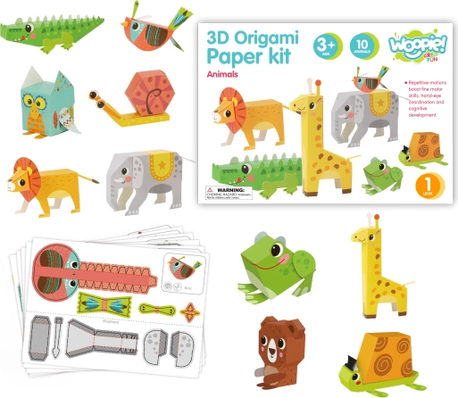 Woopie ART&FUN kreativt 3D origami-sæt – lav 10 små dyr