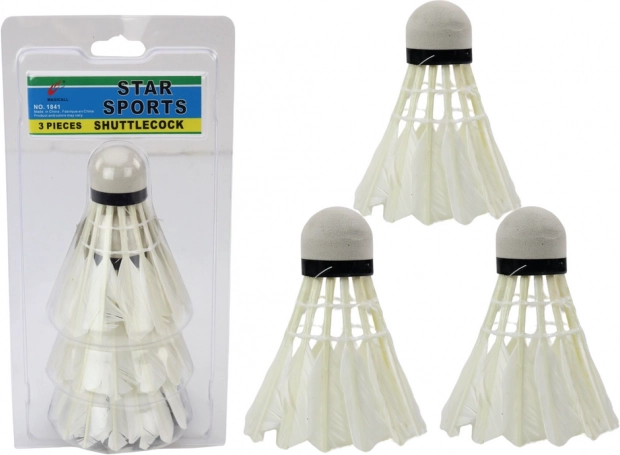 Sæt badmintonfjerbolde 3 stk.