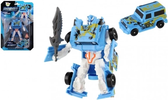 Transformerende bil til robot 14 cm – blå