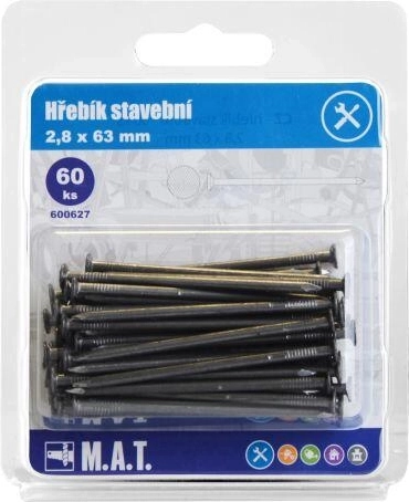Byggesøm 63 × 2,8 mm, 60 stk.