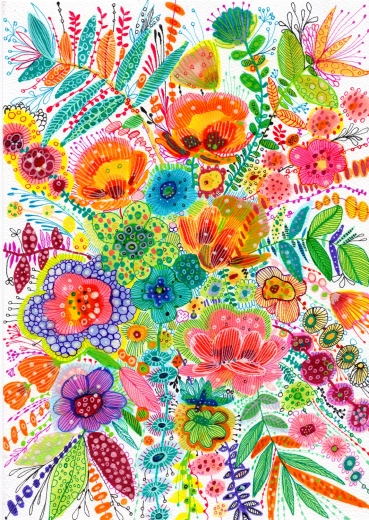 Enjoy puslespil Lyse blomster 1000 brikker