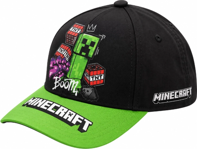 Minecraft Creeper børnekasket Boom sort-grøn, 55 cm