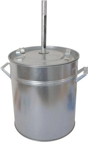 Syltegryde 30 l af galvaniseret plade med etui til termometer