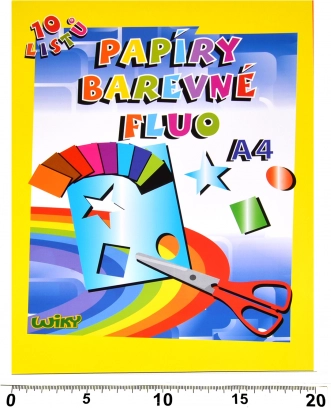 Farvede fluorescerende A4-papirer, 10 ark