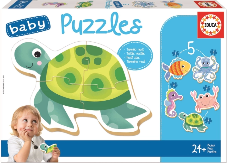 Educa babypuslespil havdyr 5i1 (3–5 brikker)