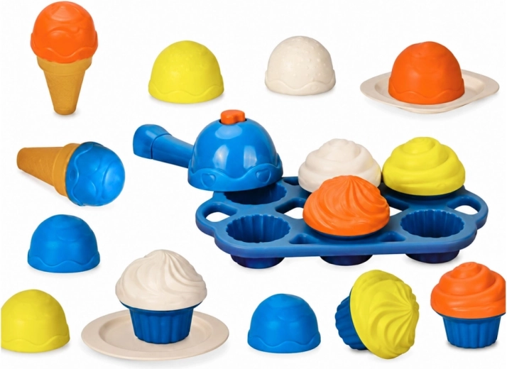 Forme og dele til flere dessertkombinationer