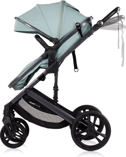 Vendbart sæde og justerbart håndtag