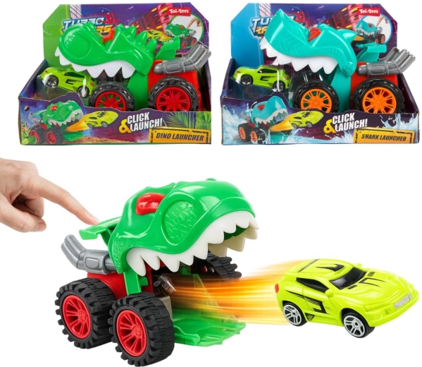 Dinosaur-affyringsbil med lille bil