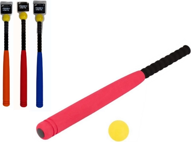 Baseballbat i skum med bold - 1 stk.