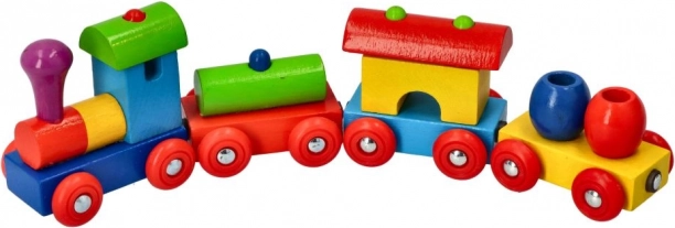 Goki farvet træ tog med magnetiske vogne