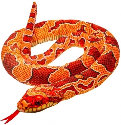 Plysslang rød‑orange 180 cm