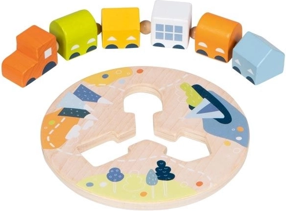 goki træ-trevlingslokomotiv med fem vogne