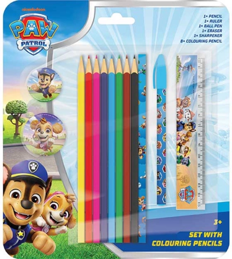 Skrivesæt med farveblyanter Paw Patrol