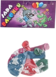 Runde oppustelige balloner med dinosaurtryk – sæt med 4 stk.