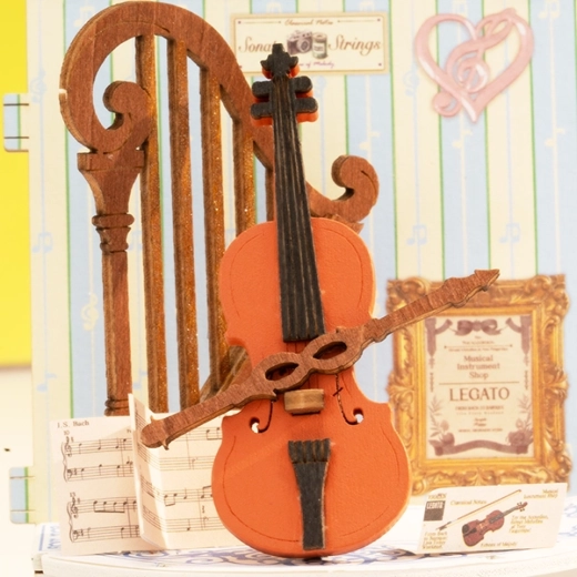 Detaljerede elementer inkl. mini-violin