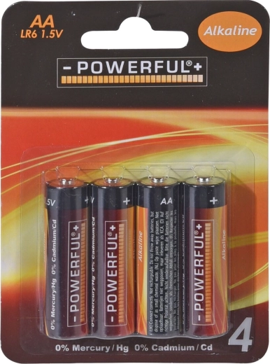Alkaliske AA-batterier 1,5 V, 4 stk.