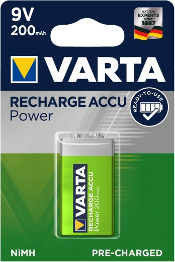 Varta genopladelig 9V NiMH batteri 200 mAh Ready2Use