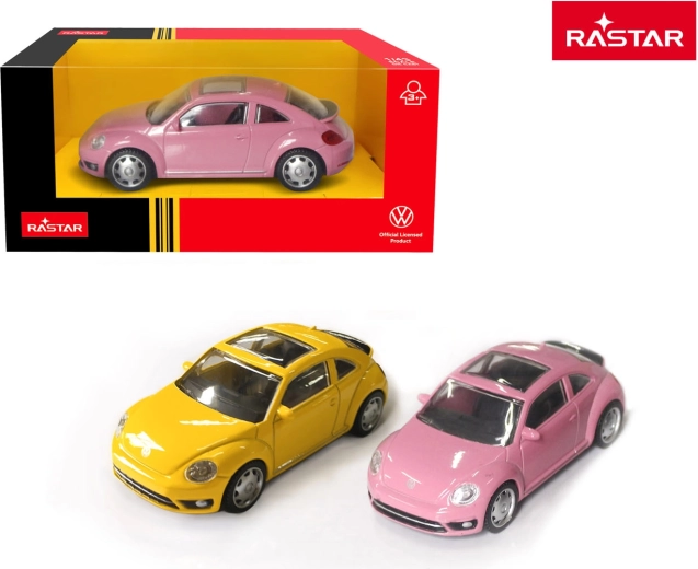 Metalleget bilmodel Rastar Volkswagen Beetle pink 1:43