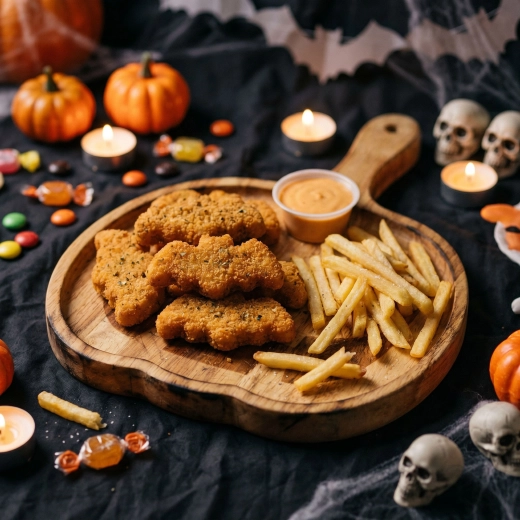 Halloween-træserveringsbakke formet som et græskar