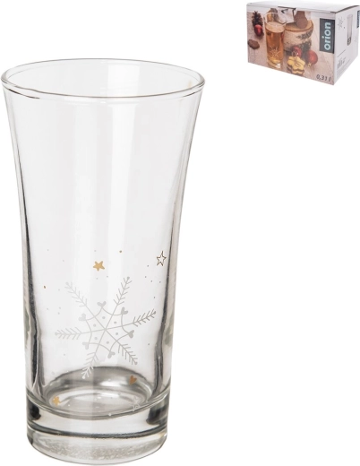 Glas med snefnug 0,31 l (1 stk.)