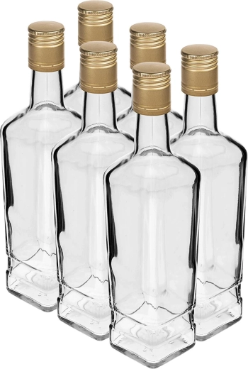 Glasflaske Principle 500 ml med skruelåg, 6 stk.