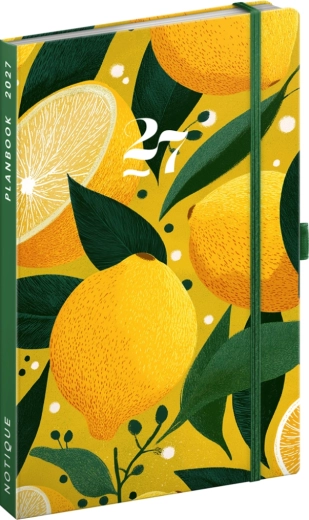 Hardcover og stilfuldt lemons-motiv