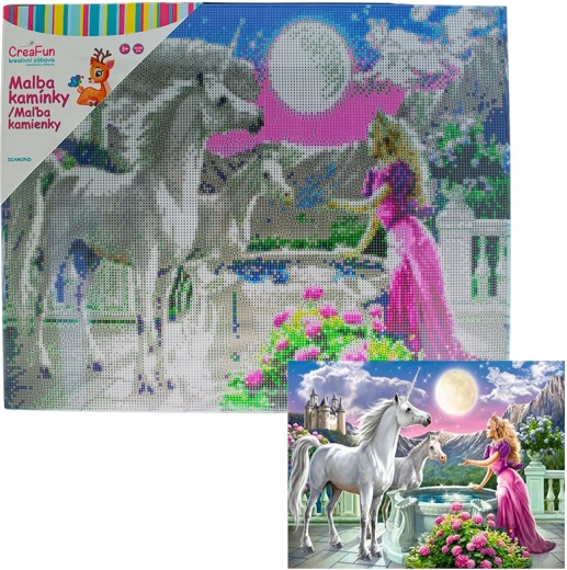 Diamantmaleri Pegasus og prinsesse 40 × 50 cm