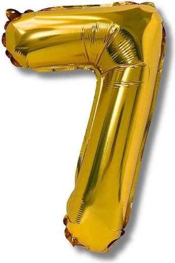 Foliebold ballon tal 7, 40 cm, guld