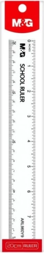 M&G plastlineal, gennemsigtigt, 20 cm
