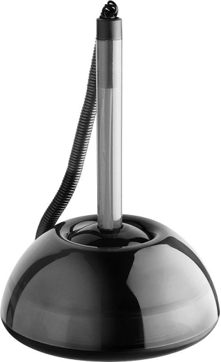 Kuglepen i holder ICO Lux, transparent sort