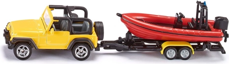 Siku Jeep Wrangler med båd – model 1:87