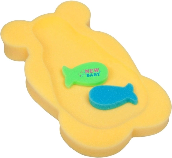 Skumunderlag til babybadning gul med bamse