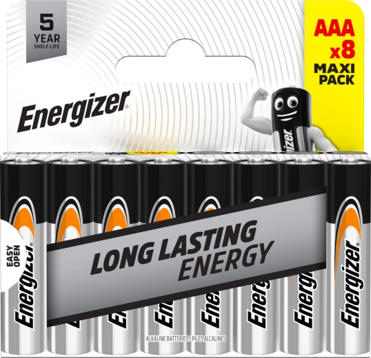 Energizer alkaline AAA-batterier, 8 stk.