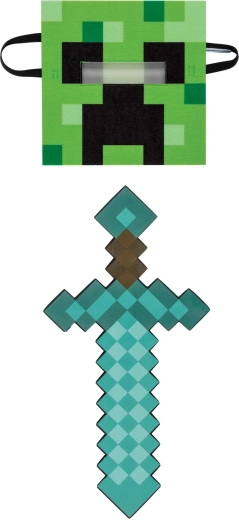 Minecraft sæt: maske og sværd i skum Creeper