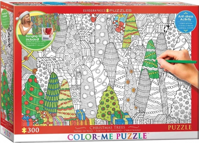 Eurographics Color Me Puzzle juletræer 300 brikker med ophængssæt