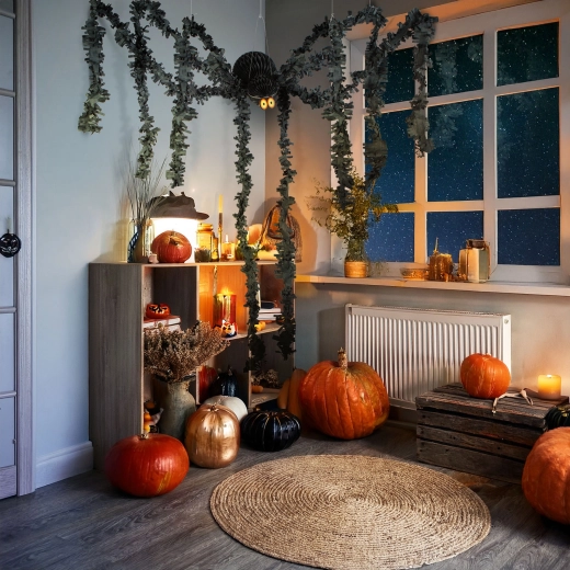 Halloweendekoration – sort papir edderkop