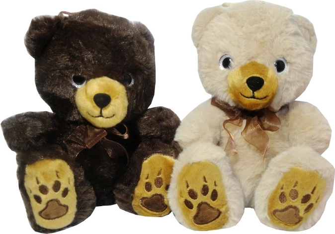Mellemstor plysbamse, naturfarvet