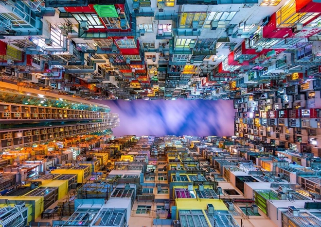 Enjoy puslespil Farverigt lejlighedskompleks Hongkong 1000 brikker