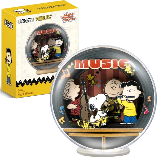 Puremind træ 3D-model SNOOPY PEANUTS i kugle – natkoncert DIY-puslespil