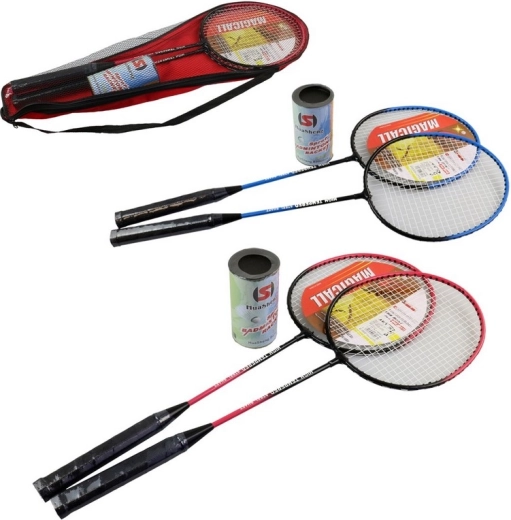 Badmintonsæt til børn 63 cm med metalketchere i taske