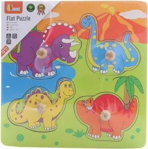 Træpuslespil Farverige Dinosaurer