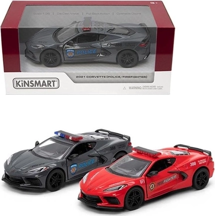 Model af Chevrolet Corvette 2021 politi brandvæsen - 1 stk.