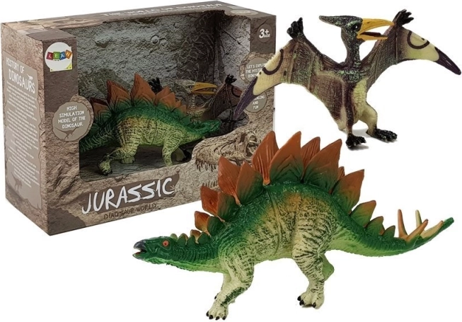 Legetøjssæt Dinosaur Stegosaurus og Pteranodon