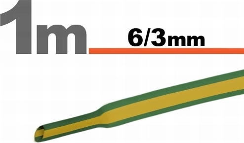 Krympeslange gul-grøn 6/3 mm