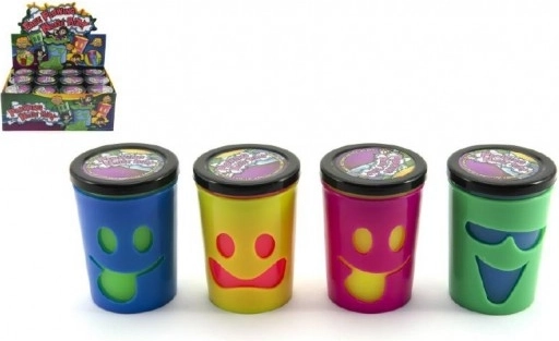 Slime i bæger med ansigt TEDDIES – sjovt pruttende slime (farvemix)