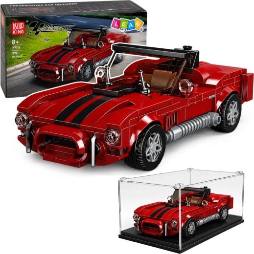 Konstruktionsbyggesæt med klassisk sportsvogn S.Cobra og vitrineskab, 391 dele