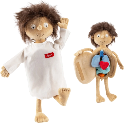 Sigikid lille patient Erwin plysset læringsdukke 44 cm
