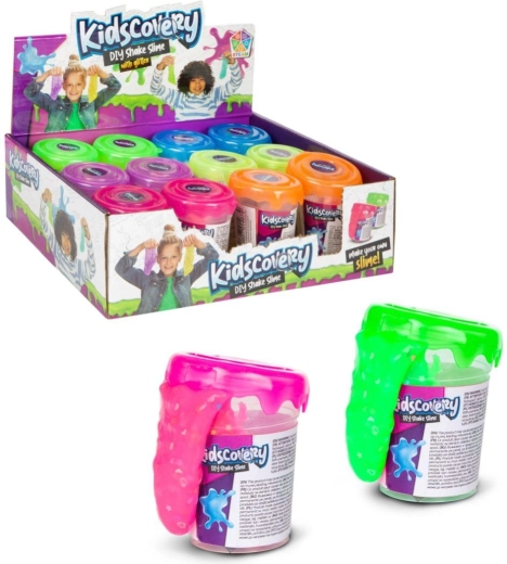 Kidscovery slimesæt – 6 farver (12 stk. i boks)