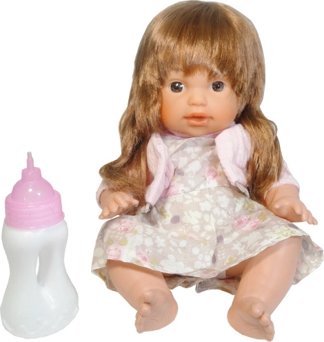 Babydukke med lyde og langt hår
